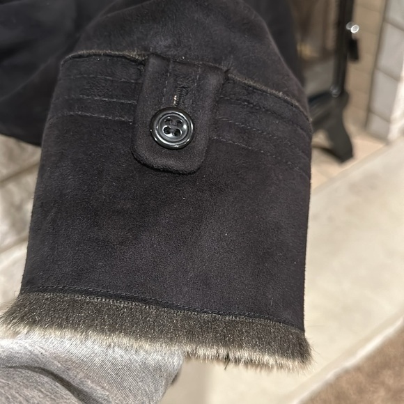 Espirit Collection faux fur suede button up winter coat size medium - Picture 3 of 11